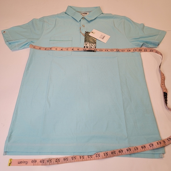 Linksoul Edwards Stripe Polo Dry-Tek Aqua Color Men's Size Small (LS1119) New! - Picture 5 of 12